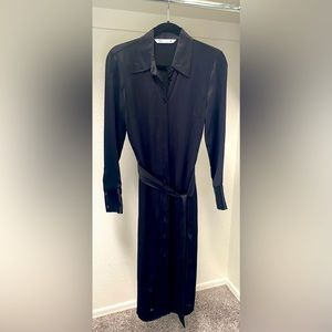 Zara Satin Effect Black Dress -S